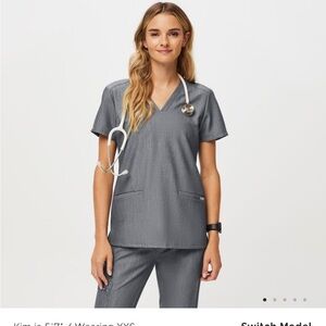 Figs charcoal grey scrub top!